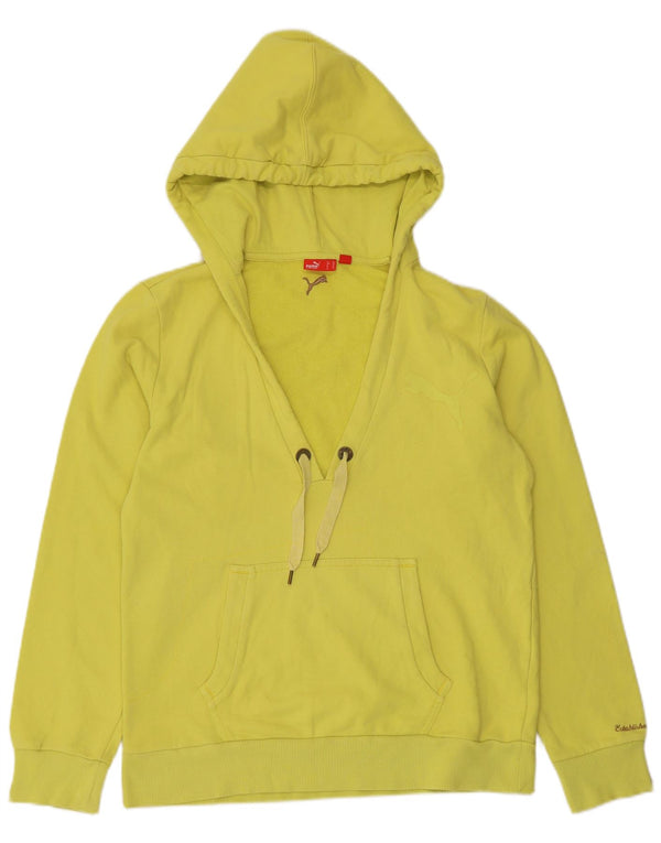 Puma Damen Kapuzenpullover UK 16 Large Gelbe Baumwolle