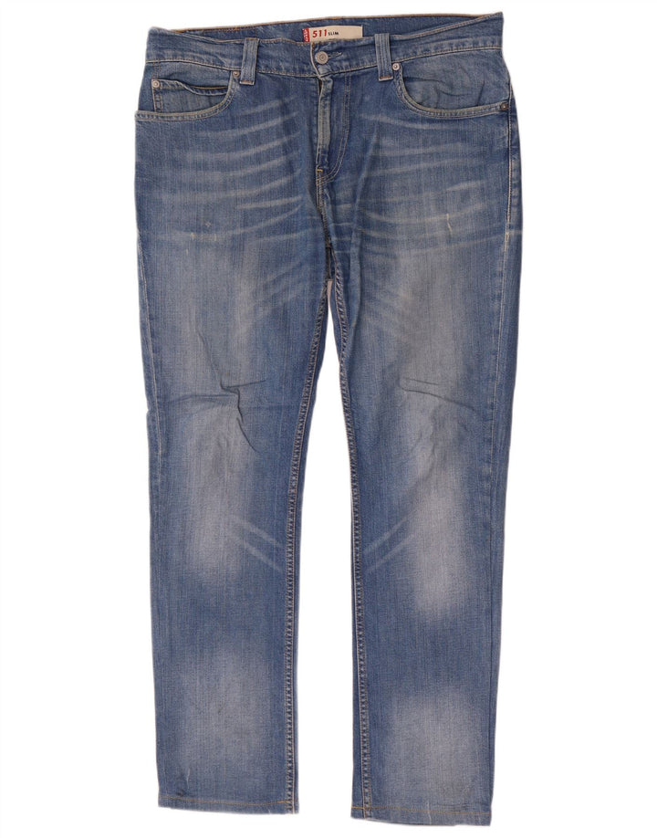 Levi's Herren 511 Slim Jeans W35 L31 Blaue Baumwolle