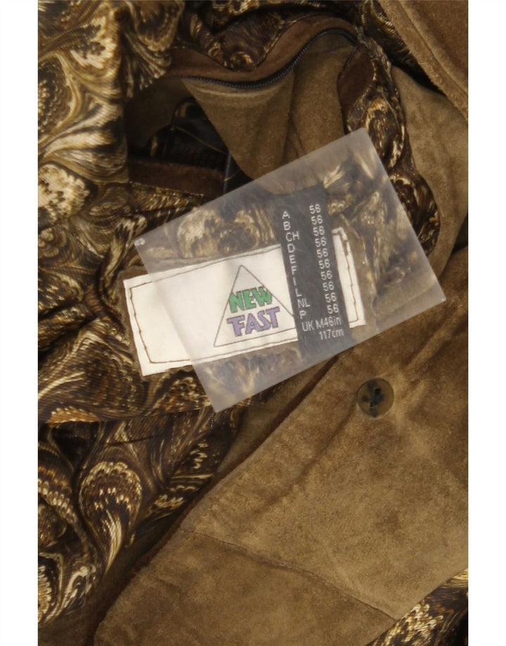 Neue Fast Herren-Blazerjacke mit 2 Knöpfen, UK 46 3XL, Khaki, Blumenmuster, Polyester