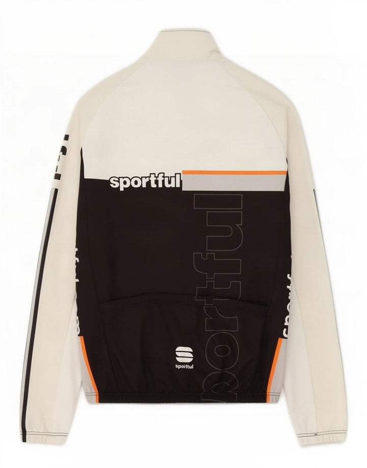 Sportful Herren-Trainingsanzugoberteil mit Grafik, XL, weißes Farbblock-Polyester