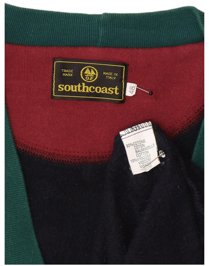 South Coast Herren-Cardigan-Pullover IT 48 Medium Navy Blue Colourblock