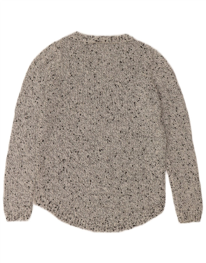 Marks & Spencer Damen-Pullover mit U-Boot-Ausschnitt, Gr. 12, Mittelgrau meliert