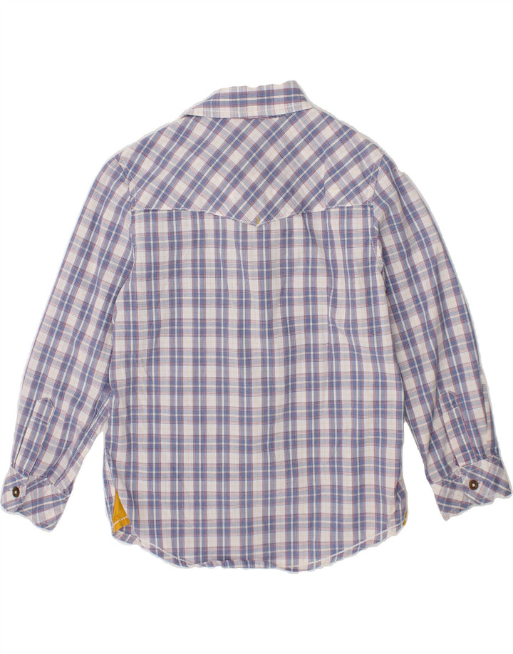 BENETTON Boys Shirt 4-5 Years XS Blue Check Cotton Vintage Benetton and Second-Hand Benetton from Messina Hembry 