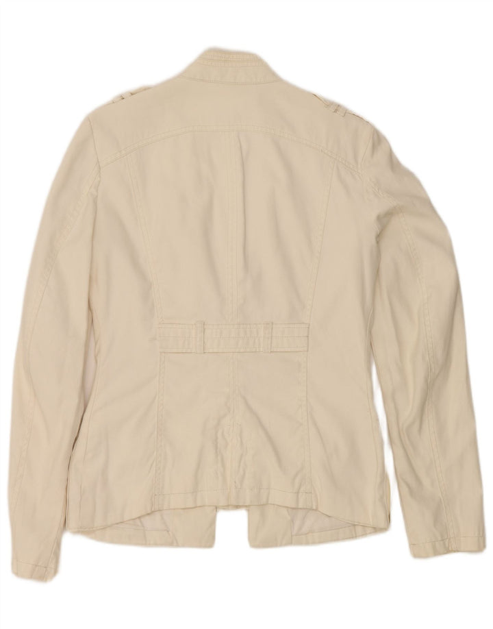 Guess Damen Militärjacke UK 14 Large Off White Nylon