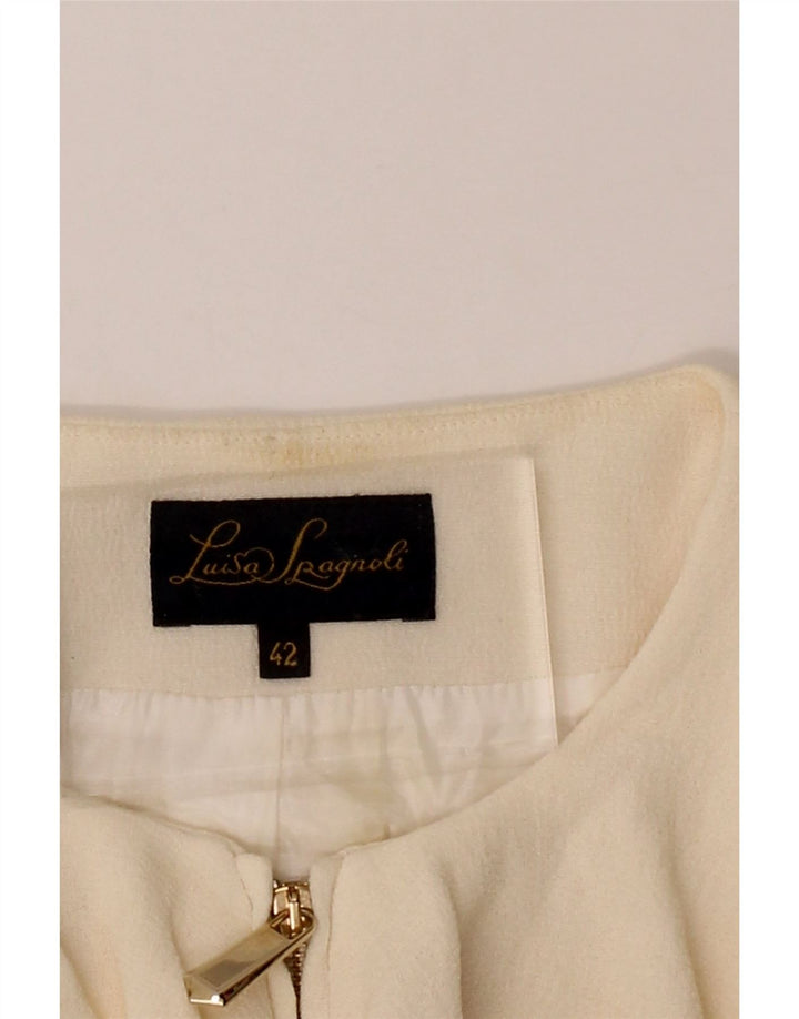 LUISA SPAGNOLI Womens Blazer Jacket IT 42 Medium Off White Viscose Vintage Luisa Spagnoli and Second-Hand Luisa Spagnoli from Messina Hembry 