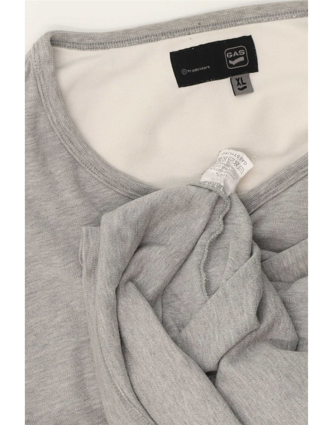 Gas Herren Top Langarm XL Grau Baumwolle