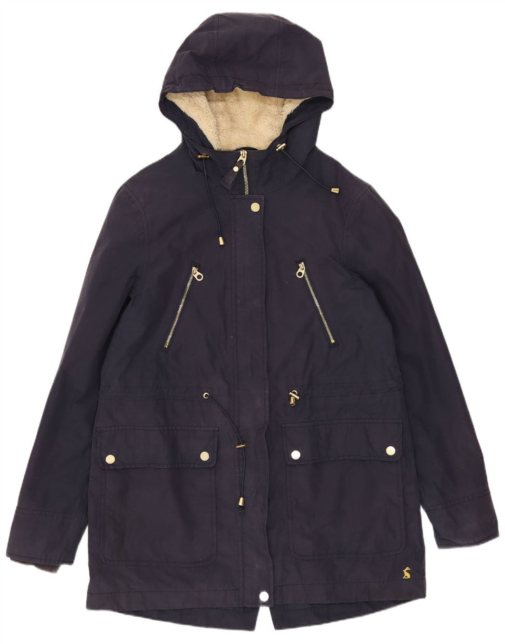 Joules Damen-Regenjacke mit Kapuze, übergroß, Größe S, Marineblau, Baumwolle