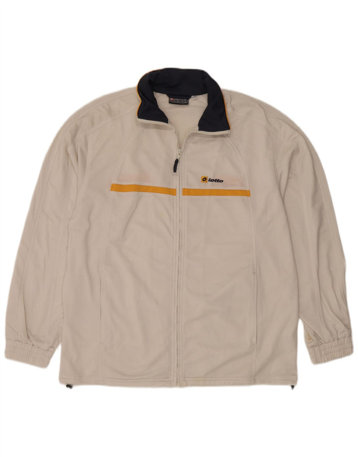 LOTTO Herren-Trainingsanzug-Oberteil, Jacke, XL, weißes Polyester