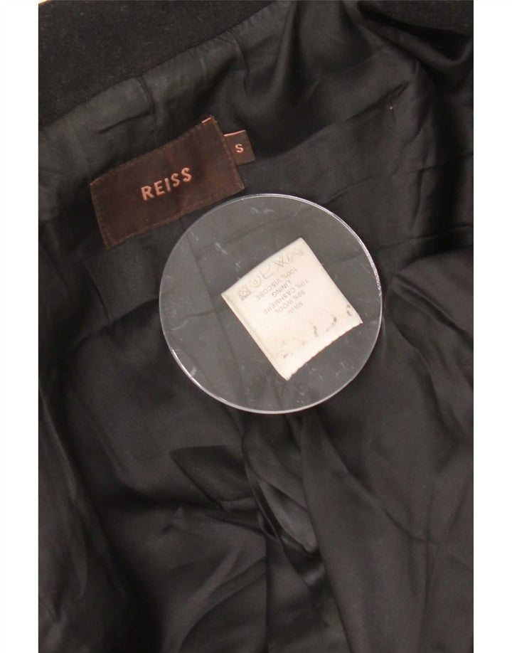 Reiss Damen Bikerjacke UK 10 Small Schwarze Wolle