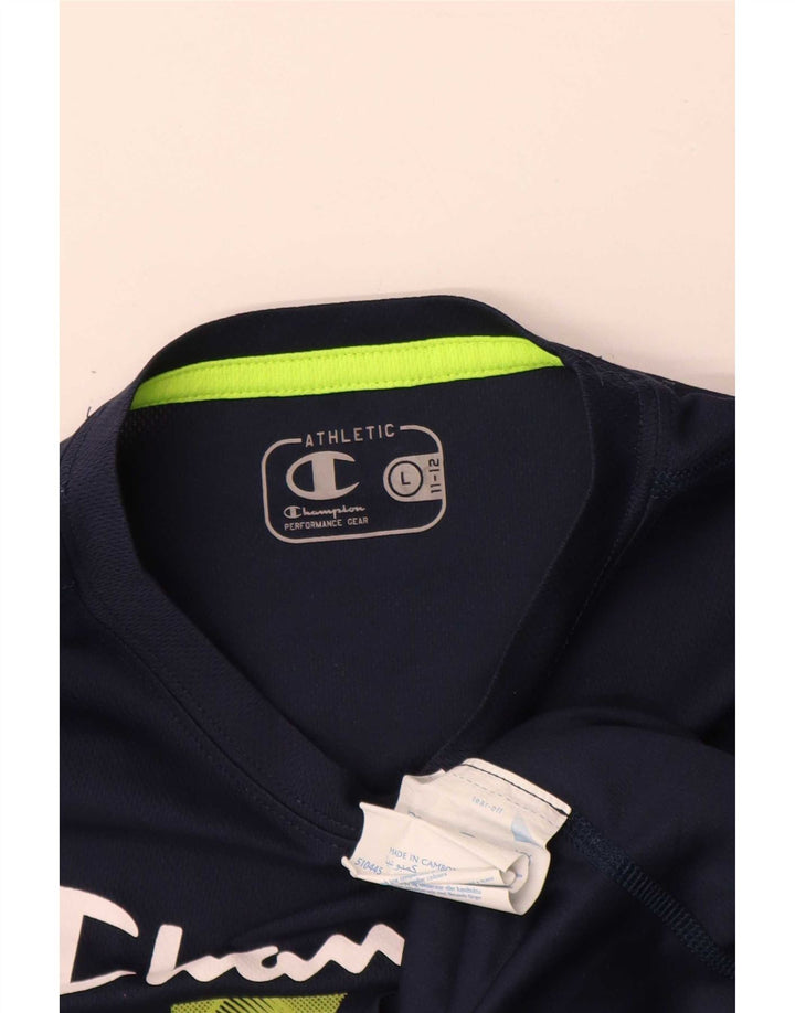 Champion T-Shirt mit Grafik für Jungen, 11–12 Jahre, Größe L, Marineblau, Polyester