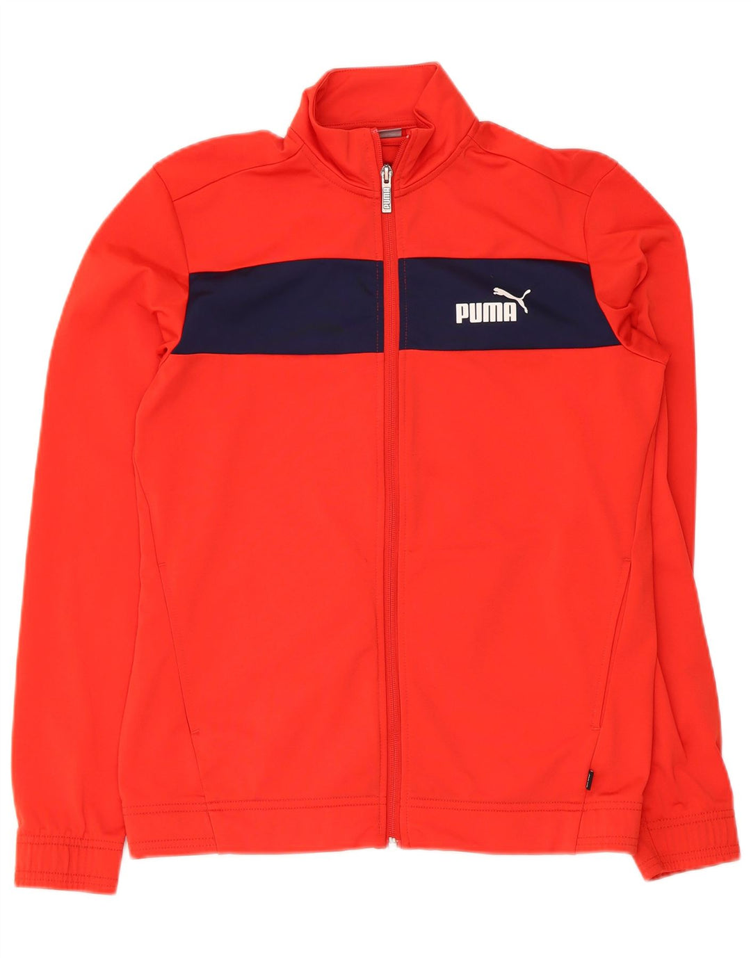 Puma Mädchen-Trainingsanzug-Top-Jacke, 15–16 Jahre, rotes Farbblock-Polyester
