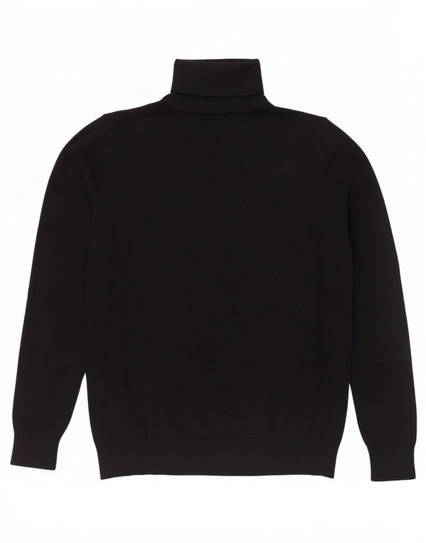 Massimo Dutti Damen-Pullover mit Rollkragen, Gr. 14, Größe L, schwarze Seide