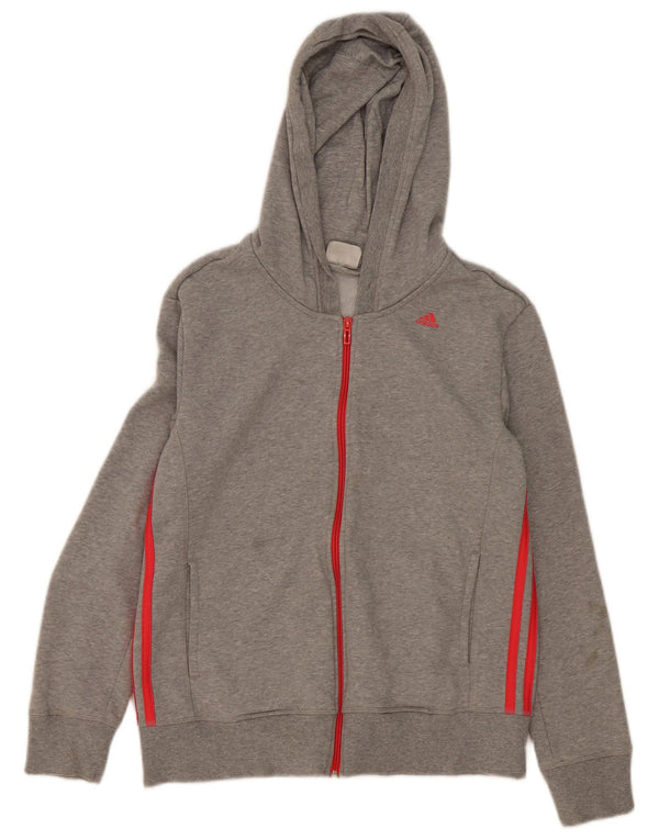 Adidas Damen Climalite Zip Hoodie Pullover UK 16/18 Large Grau meliert