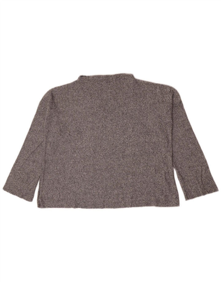 Zara Damen-Oversize-Oberteil, langärmlig, Gr. 10, klein, grau gefleckt
