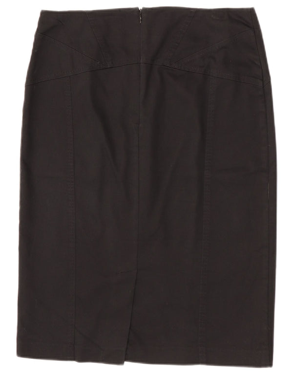 Oasis Damen Bleistiftrock UK 12 Medium W30 Schwarze Baumwolle