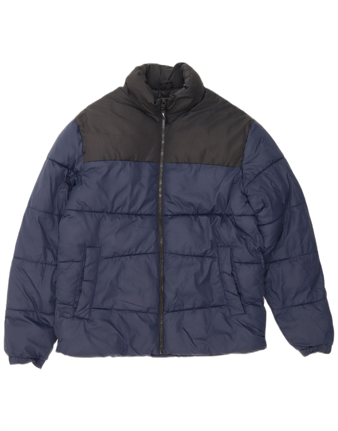 Jack & Jones Herren Wattierte Jacke UK 38 Mittel Marineblau Farbblock