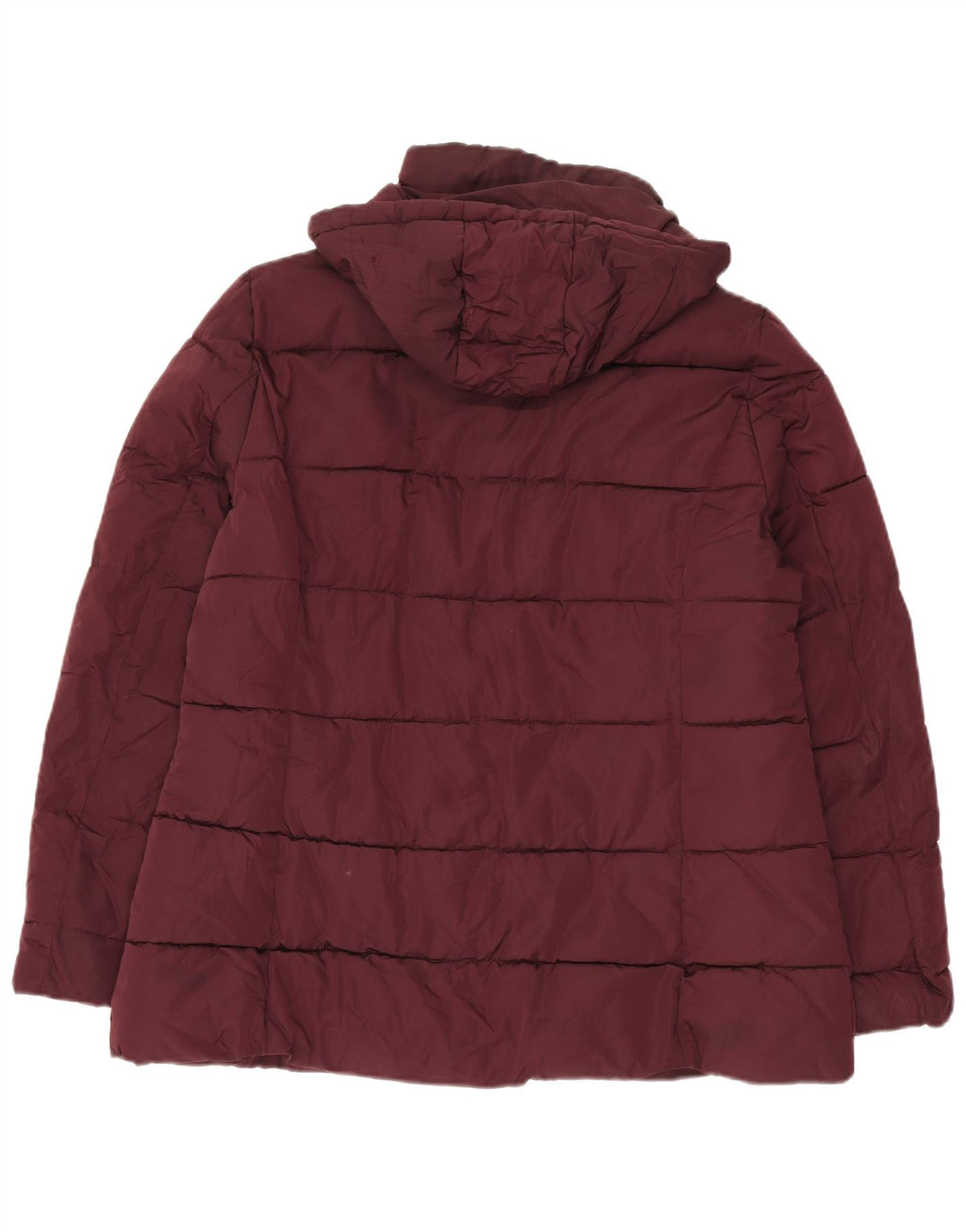 Tommy Hilfiger Wattierte Damenjacke mit Kapuze, UK 16, Größe L, Burgunderrot, Polyester