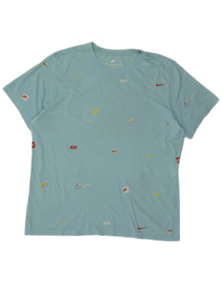 Nike Herren Grafik T-Shirt Top XL Blau Baumwolle