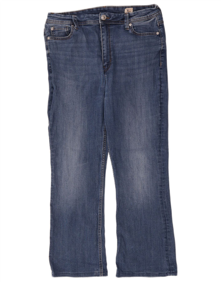 Marks & Spencer Damen Bootcut-Jeans W32 L26 Blaue Baumwolle