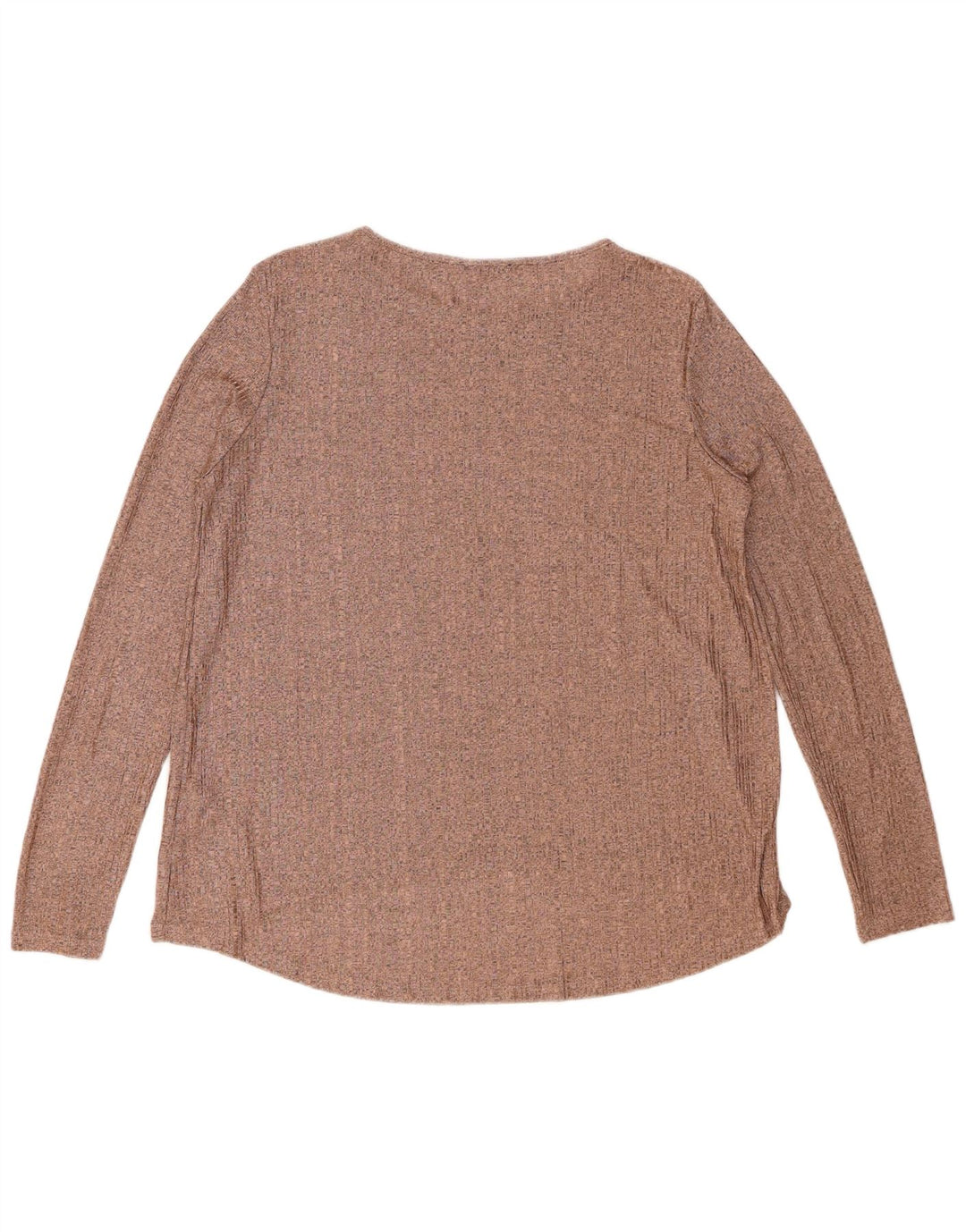 Zara Damen Top Langarm UK 16 Large Braun Polyester