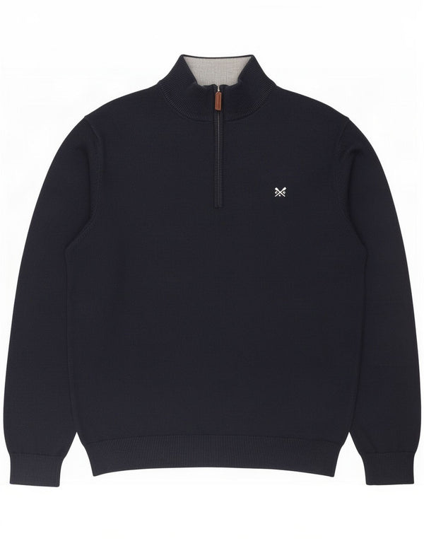 Crew Clothing Herren-Pullover mit Reißverschluss, 2XL, marineblaue Baumwolle