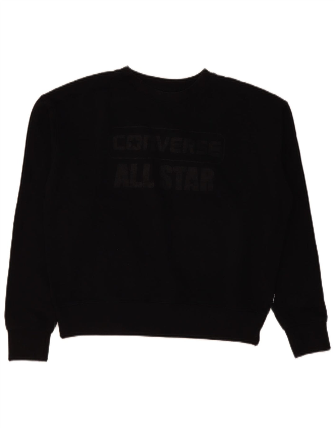 Converse Damen-Sweatshirt in Übergröße mit Crop-Grafik, Gr. 10, Größe S, Schwarz