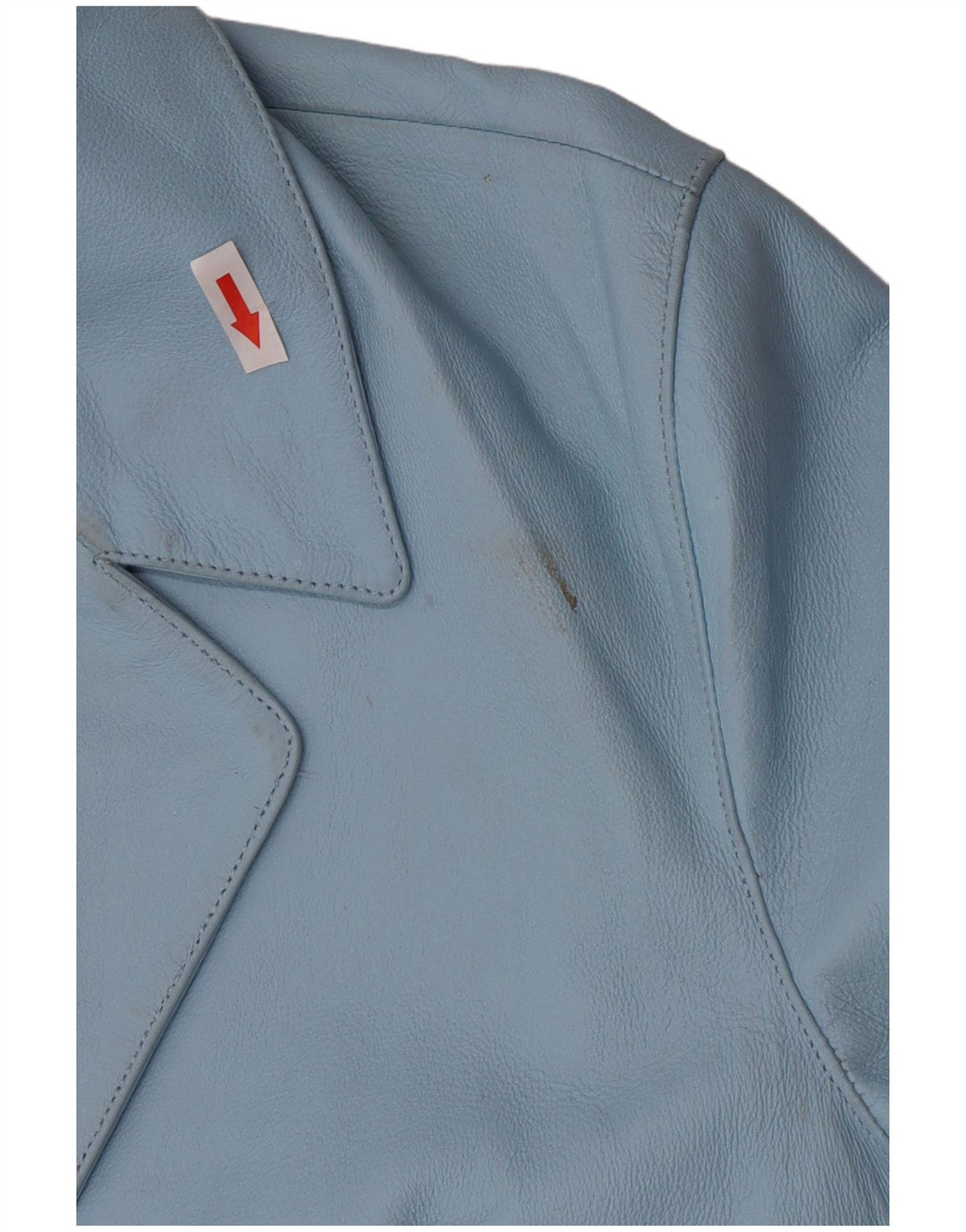 Vintage Damen 2 Knopf Leder Blazer Jacke UK 16 Großes blaues Leder
