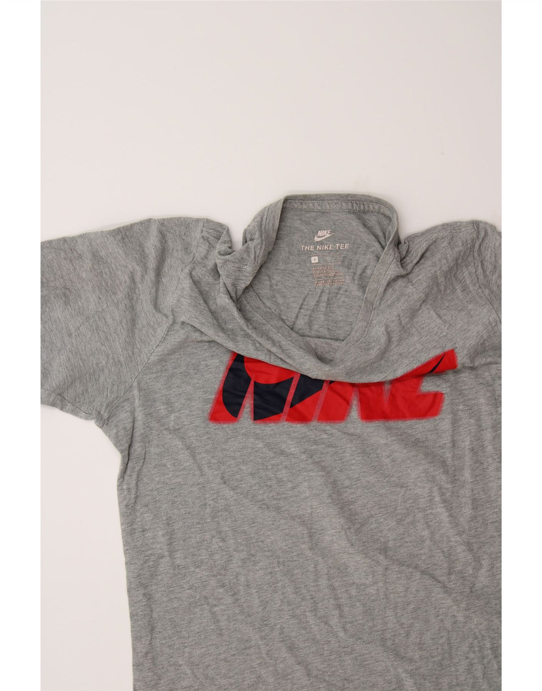 NIKE Womens Athletic Cut Graphic T-Shirt Top UK 10 Small Grey Vintage Nike and Second-Hand Nike from Messina Hembry 