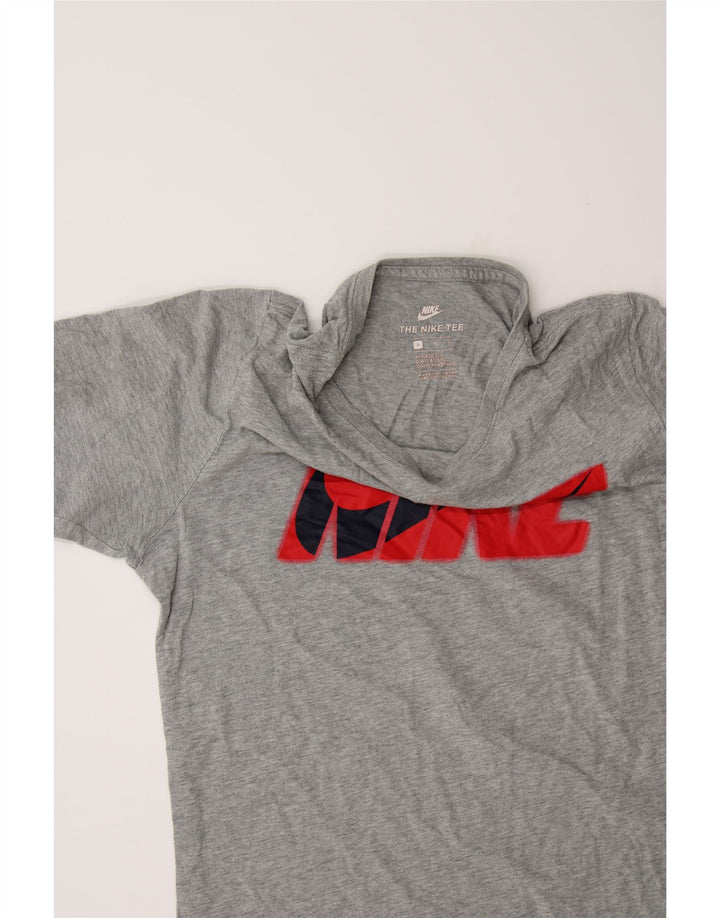 NIKE Womens Athletic Cut Graphic T-Shirt Top UK 10 Small Grey Vintage Nike and Second-Hand Nike from Messina Hembry 