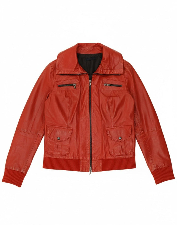 Sasch Damen Lederjacke UK 14 Mittelrotes Leder