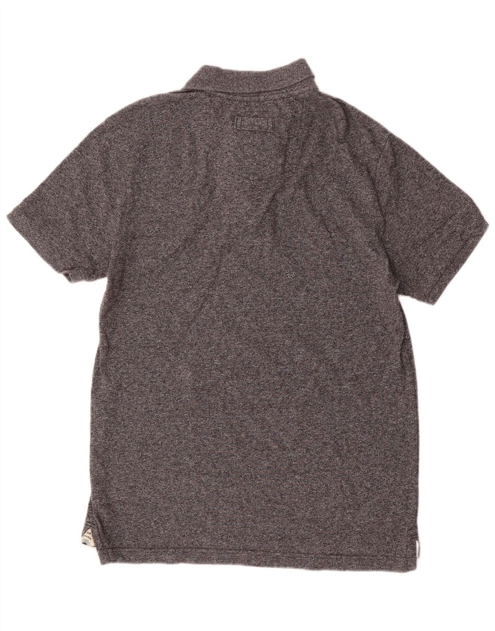 Fat Face Herren-Poloshirt aus mittelgrau gesprenkelter Baumwolle