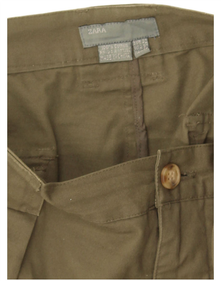Zara Herren Cargoshorts EU 42 Large W32 Khaki Baumwolle