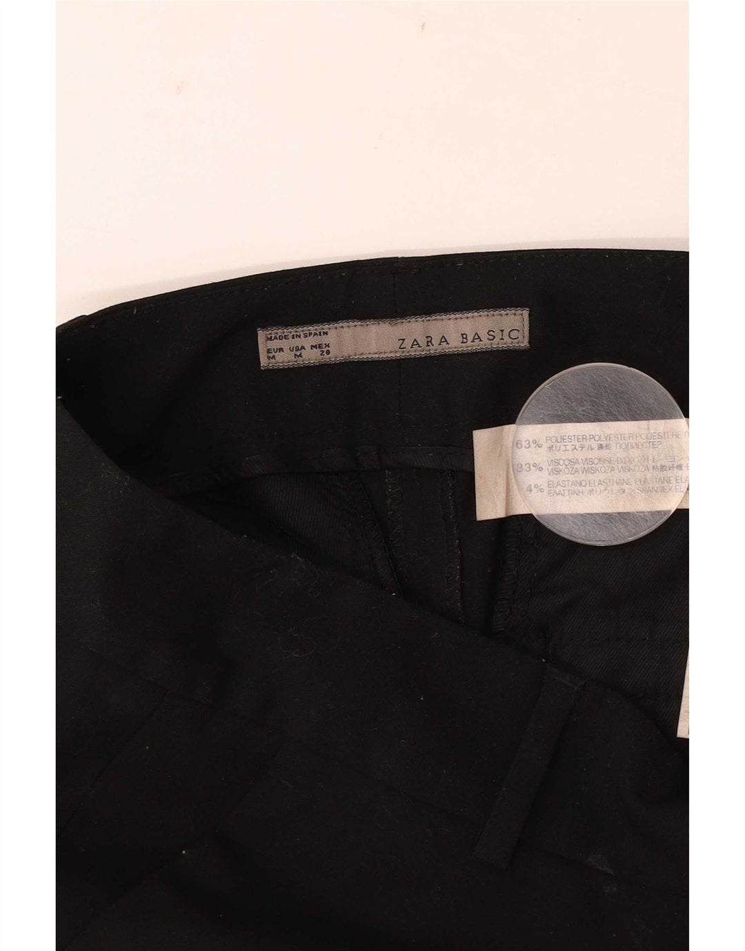 Zara Damen Chinoshorts Medium W28 Schwarz Polyester