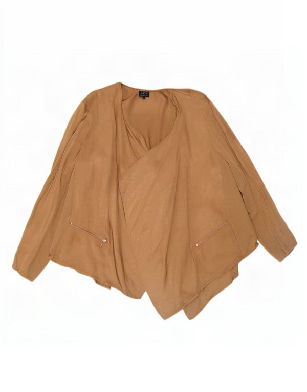 Marks & Spencer Damen Asymmetrisches Cardigan-Oberteil UK 24 4XL Beige Polyester