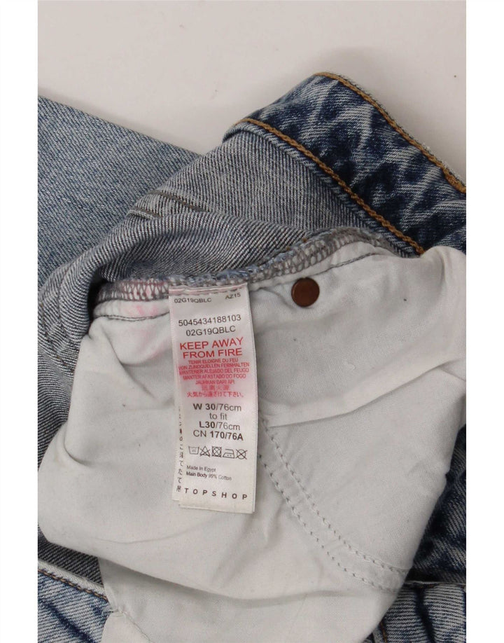 Topshop Damen Straight Jeans W30 L24 Blaue Baumwolle
