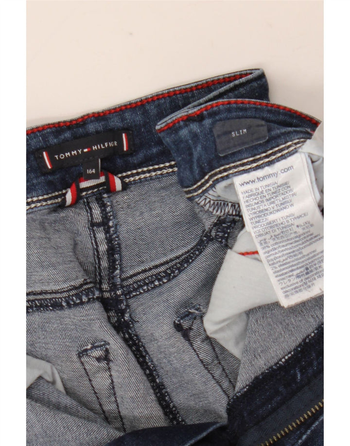 Tommy Hilfiger Slim Jeans für Jungen, 13–14 Jahre, marineblaue Baumwolle