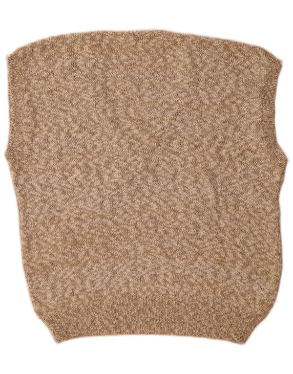 Graziella Damen Weste Tank Top EU 38 Mittelbeige gesprenkelte Baumwolle