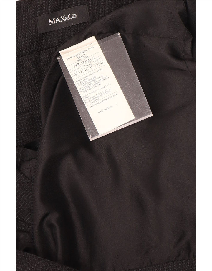 Max & Co. Damen Bleistiftrock UK 14 Medium W28 Schwarze Viskose