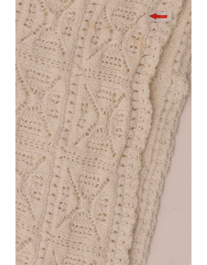 Zara Damen-Oversize-Häkelblusenoberteil, UK-Größe 10, Größe S, weiße Baumwolle