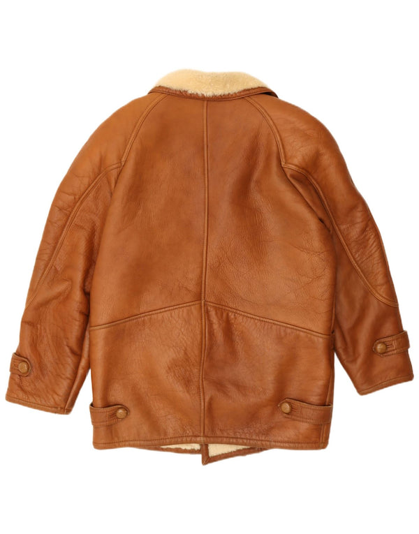 Vintage Mens Shearling Jacket UK 42 XL Brown