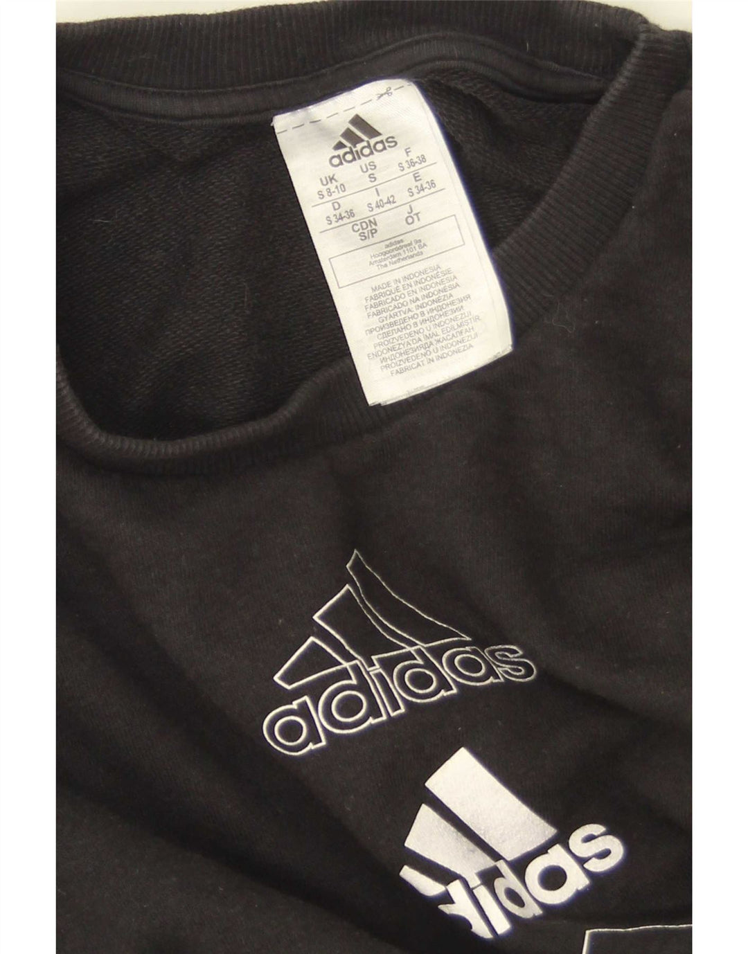 Adidas Damen Graphic Oversized Sweatshirt Pullover UK 8/10 Small Schwarz