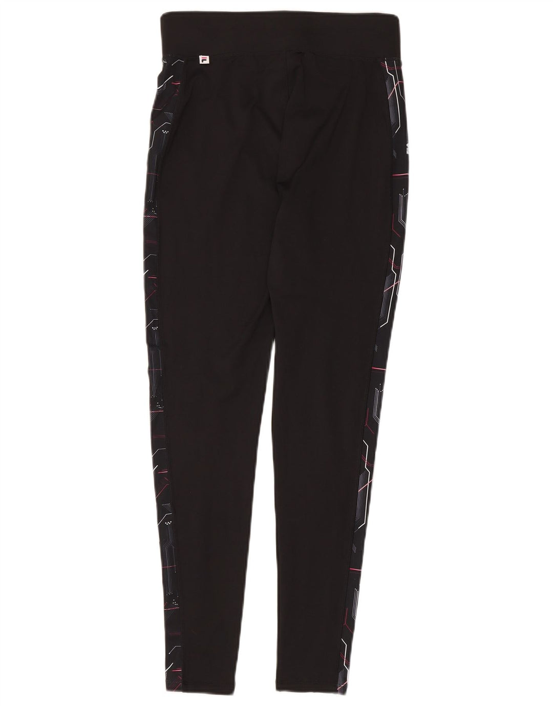Fila Womens Graphic Leggings UK 12 Mittelschwarzes geometrisches Polyester