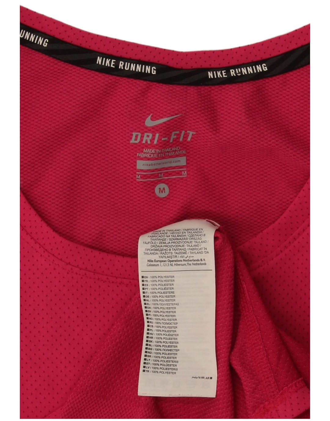 Nike Damen Dri Fit T-Shirt Top UK 12 Mittelrosa Polyester