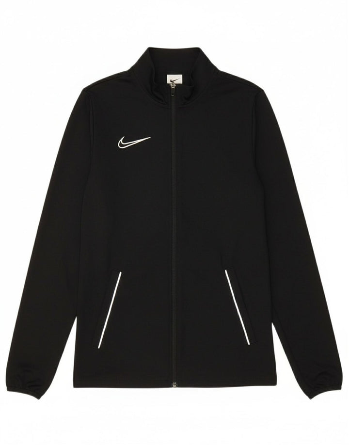 NIKE Mens Dri Fit Tracksuit Top Jacket Small Black Polyester