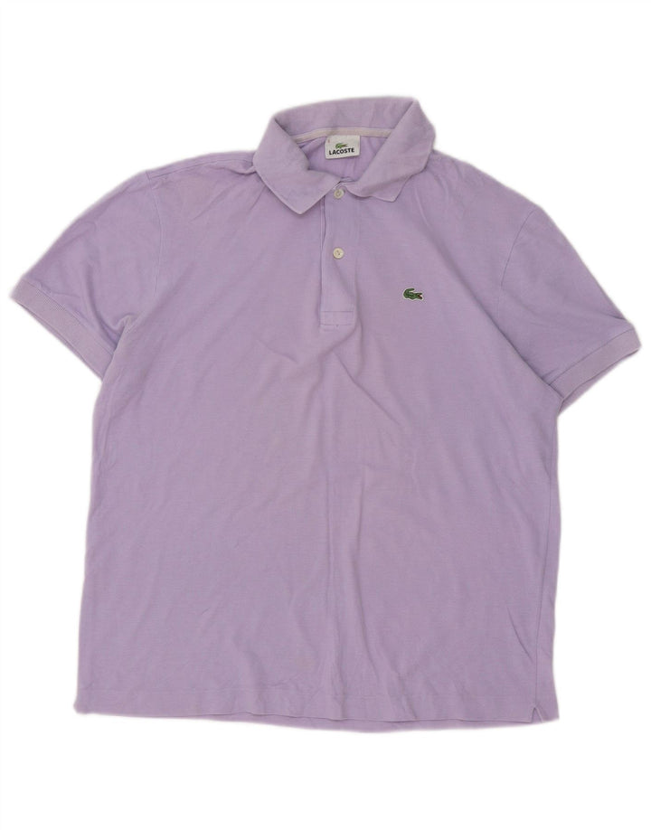 Lacoste Herren-Poloshirt, Größe 5, groß, lila Baumwolle