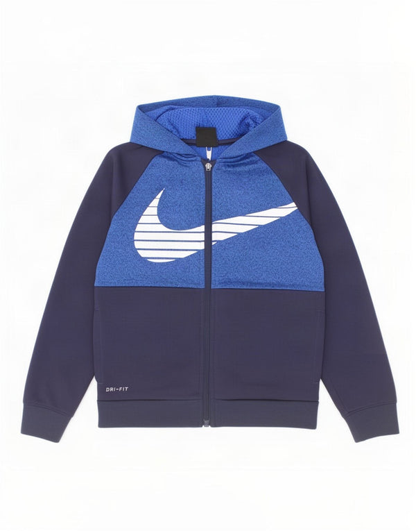 Nike Dri Fit Zip Hoodie-Pullover für Jungen, 6–7 Jahre, groß, Marineblau meliert