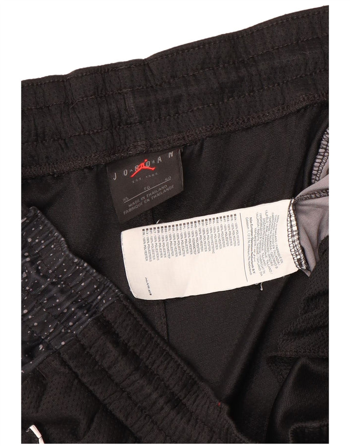 Jordan Herren-Sportshorts XL, schwarz geflecktes Polyester