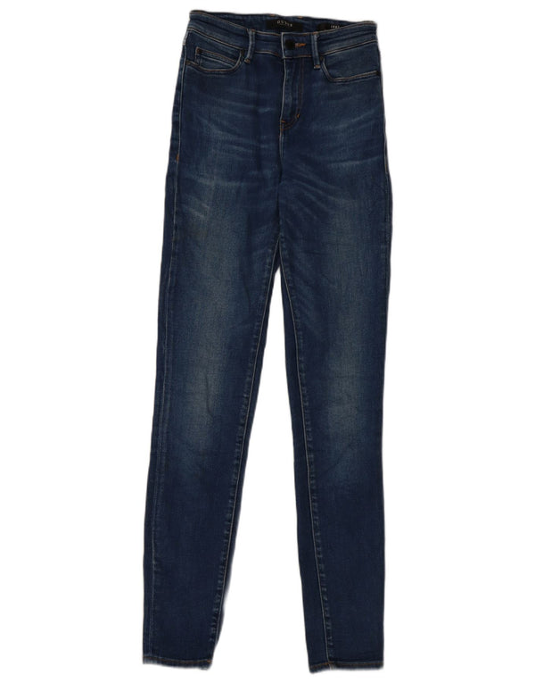 Guess Damen-Jeans mit hohem Bund, Röhrenjeans, W25, L29, blaue Baumwolle