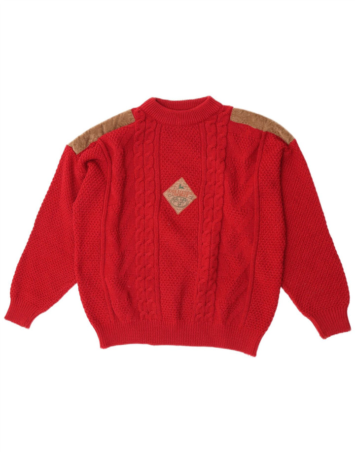Vintage Herren Rundhalspullover Pullover XL Rot