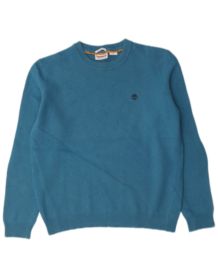 Timberland Damen-Pullover mit Rundhalsausschnitt, UK 16, große blaue Wolle